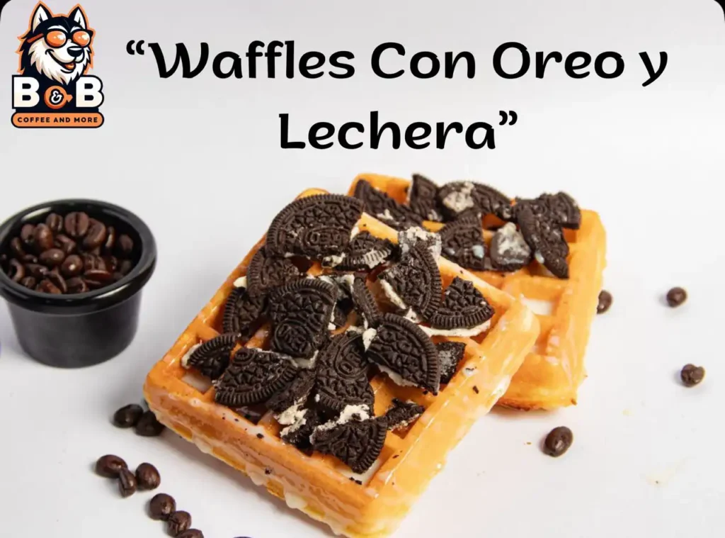 Wafles con oreo y lechera una delicia de sabor